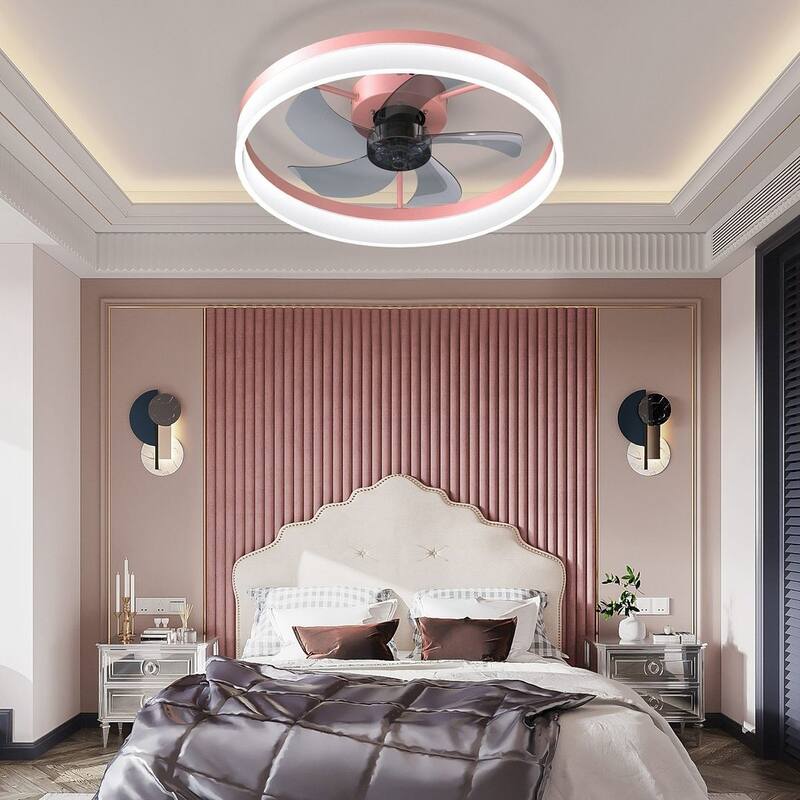 Modern Flush Mount Ceiling Fan with Lights