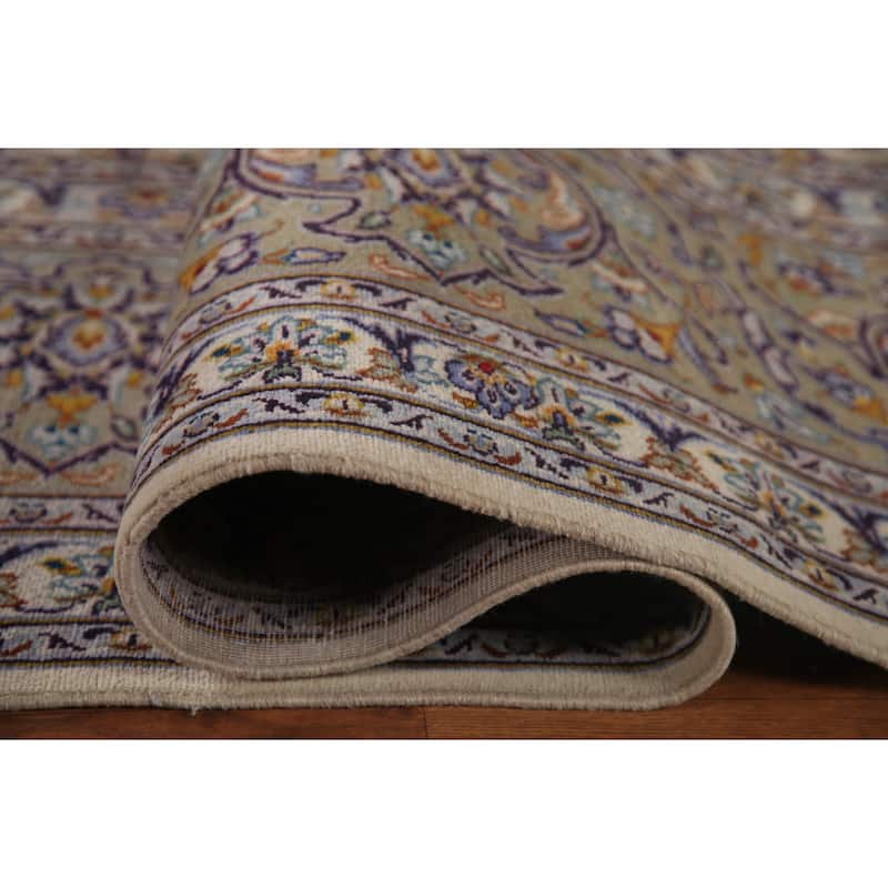 Traditional Kashan Persian Vintage Rug Bedroom Handmade Wool Carpet - 9'9" x 13'5"