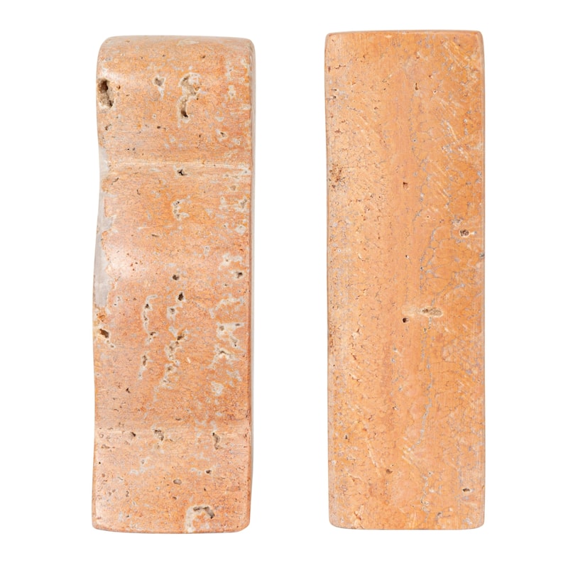 Decorative Travertine Wave Bookends, Set of 2