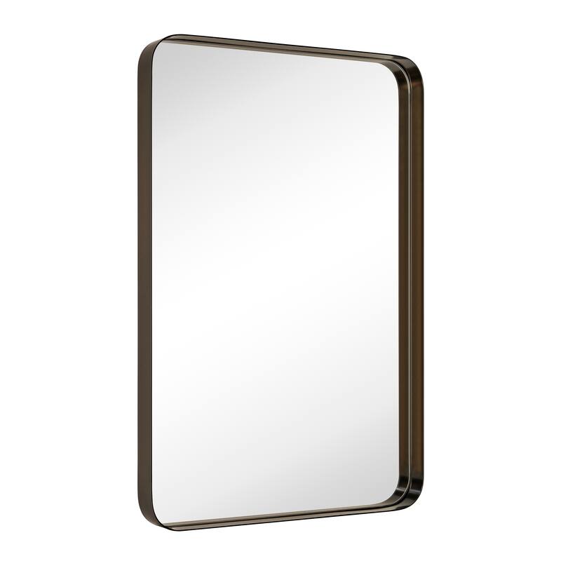 TEHOME Arthers Stainless Steel Metal Bathroom Vanity Wall Mirror - 30" x 20" - Rubbed Bronze