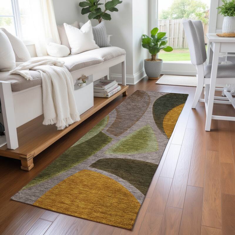 Machine Washable Indoor/ Outdoor Modern Hays Chantille Rug