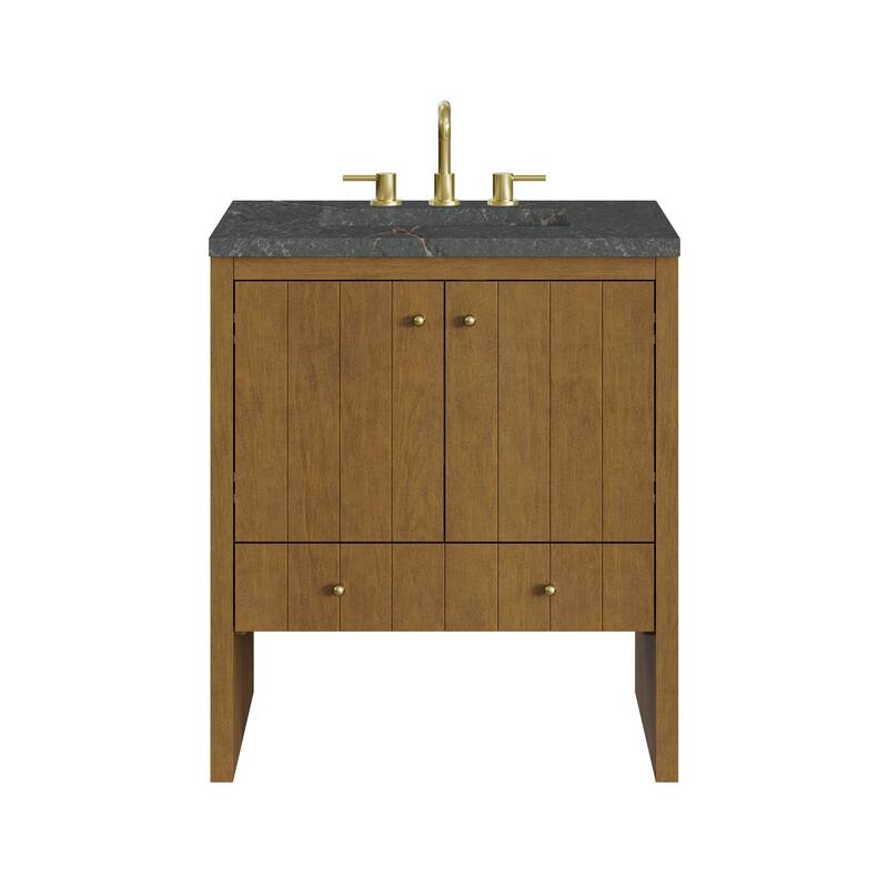 Hudson 30" Single Vanity - Honey Oak/Parisien Bleu