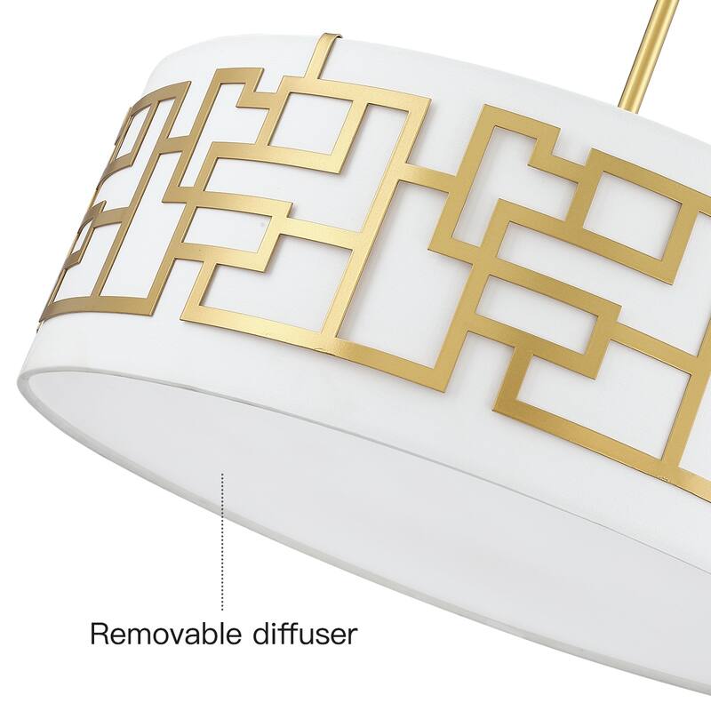 Murray 4-light drum Pendant chandelier with Gold frame - 20 in. W