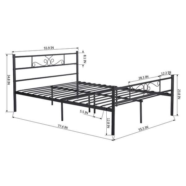 Easytoassemble Metal Bed Frame Platform Mattress Foundation with