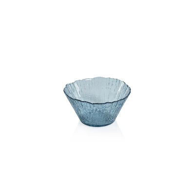 Axel Icy Sapphire Tapered Glass Serving Bowls, Set of 6