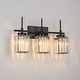 preview thumbnail 7 of 103, Modern Black 1/2/3/4/5-Light Bathroom Crystal Vanity Light Wall Sconces
