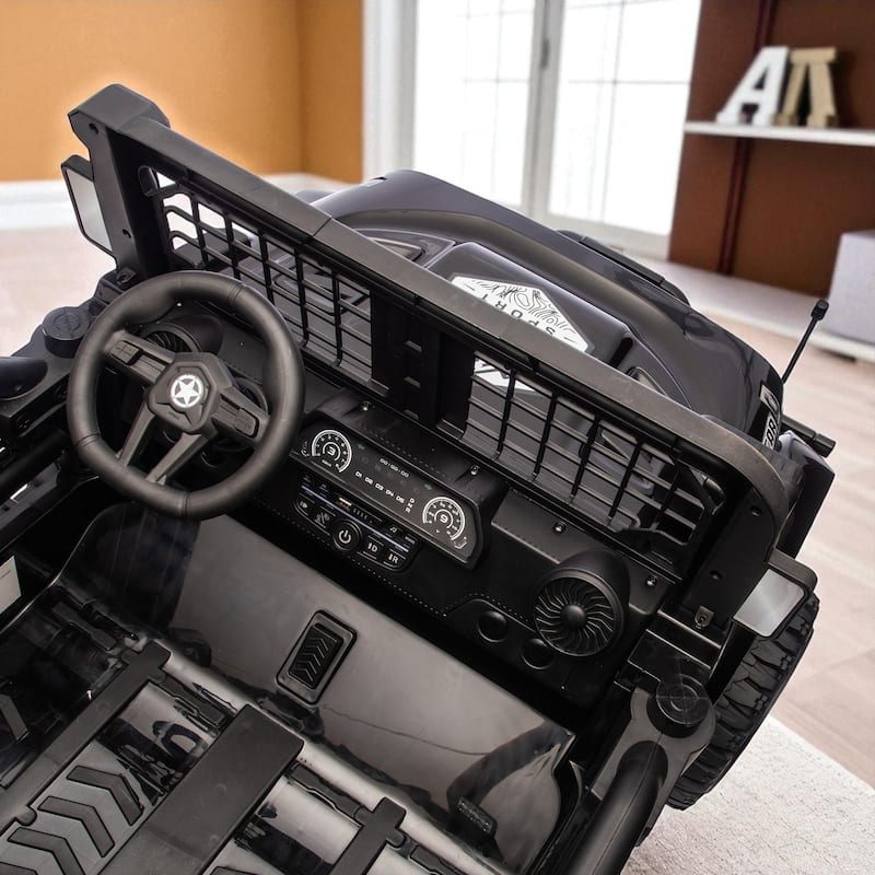 24V 2-Seater Kids Ride On Truck with Remote Control, Dual Motors, LED Headlights, Bluetooth Music, USB/MP3 & 4-Wheel Suspension