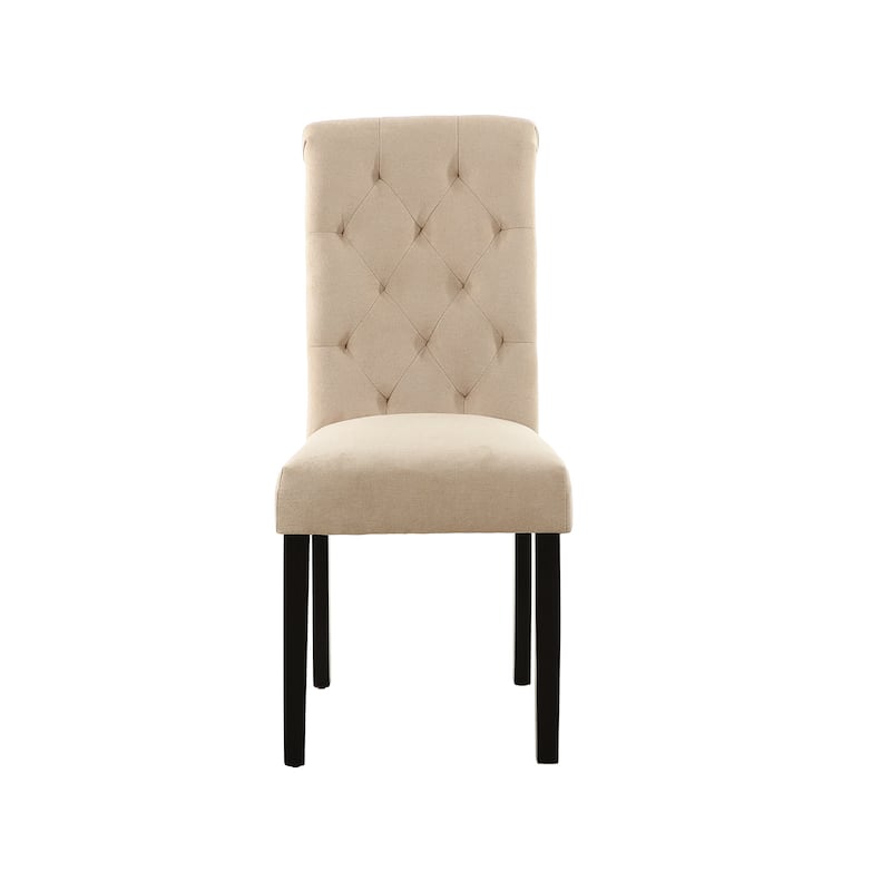 Fabric Upholstery Tufted Parsons Dining Chairs Set of 2