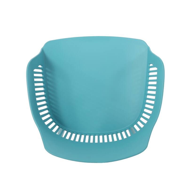 Roomfitters Modern Outdoor Dining Chair, Durable Plastic Patio Seating with Ventilated Backrest for Indoor or Garden Use, Teal