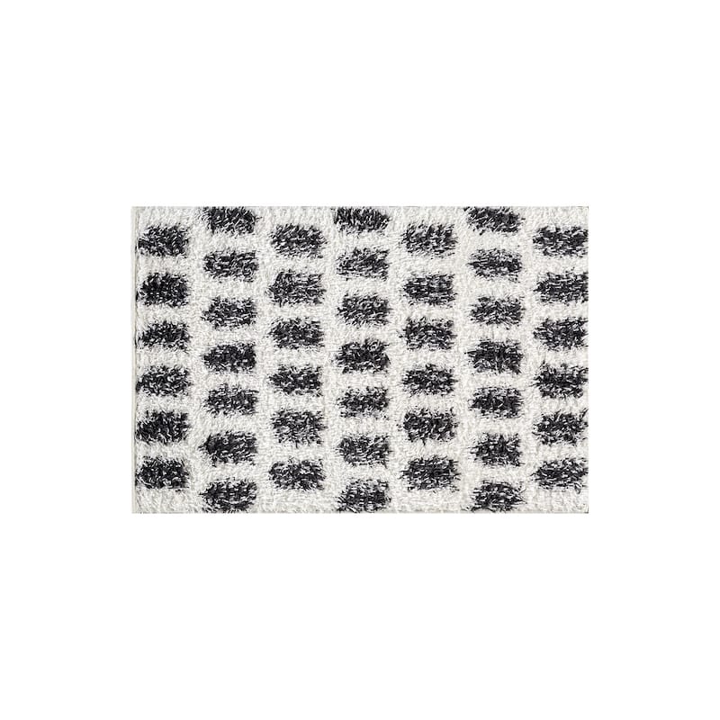 Scandinavian Arrow Shag Rug - Modern Look - Anthracite Dark Gray - Easy Maintenance