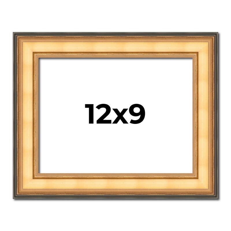 12x9 Frame Gold Plein Aire Solid Wood Picture Frame Width 2 Inches |