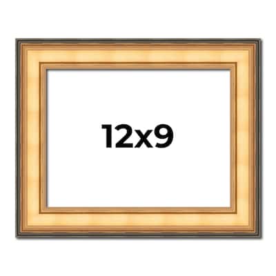 12x9 Frame Gold Plein Aire Solid Wood Picture Frame Width 2 Inches |