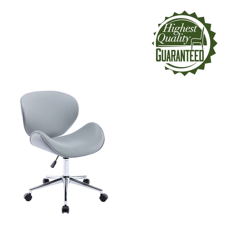 Porthos Home Rudi Office Chair, PU or Fabric or Velvet Upholstery, Chrome Legs