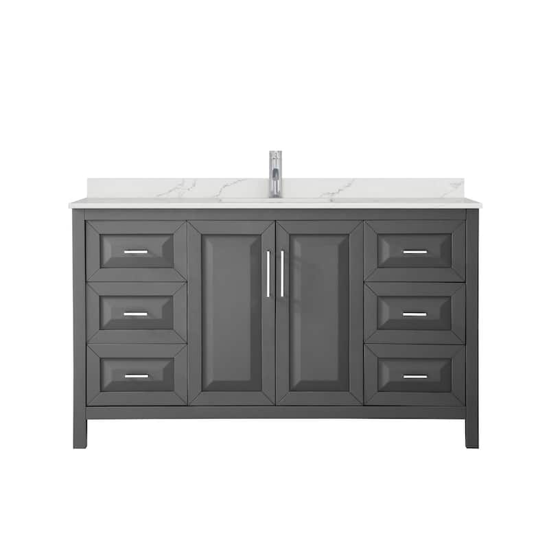 Daria 60-inch Single Vanity, Single Hole Quartz Top