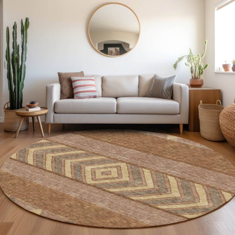 Premium Washable Super Soft Southwest Ombre Mayfield Rug - Paprika - 8' x 8'