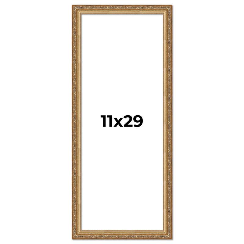 11x29 Frame Red Solid Wood Picture Frame Width 1.75 Inches | Interior Frame Depth 1 13/16 Inches