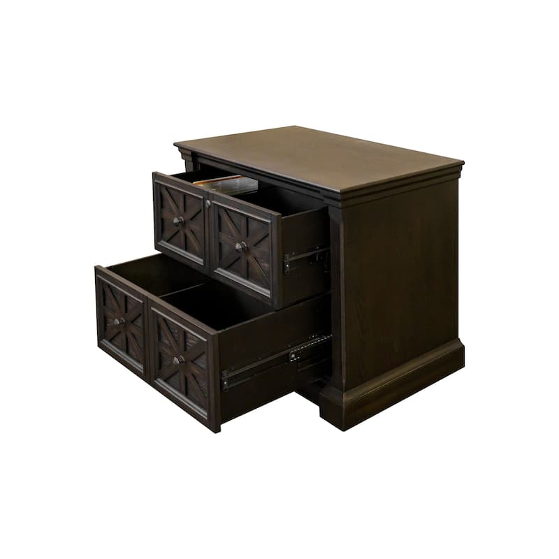 Traditional Wood Lateral File, Storage File Drawer, Office File Drawer, Fully Assembled Dark Brown