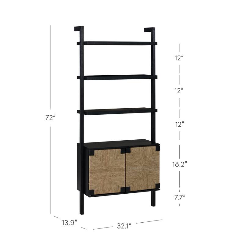 Nathan James Theo Open Shelf Industrial Bookcase with Drawers or Cabinets