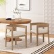 preview thumbnail 1 of 22, Ladieu Fabric and Wood Tub Dining Chairs by Christopher Knight Home Beige/Light Ash