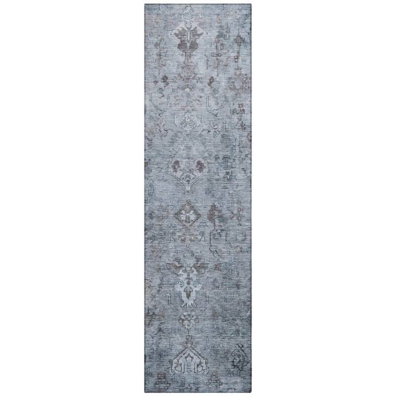 Machine Washable Indoor/ Outdoor Traditional Serenity Chantille Rug