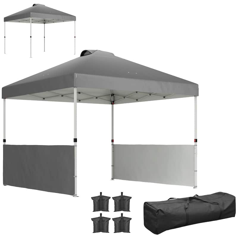 GDFStudio - 10x10 ft Pop-Up Outdoor Canopy Tent with Adjustable Height & Sidewalls