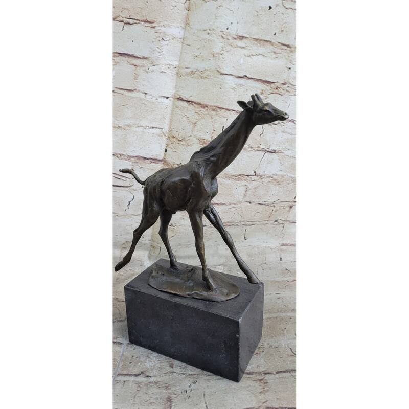 Original Signed Milo Tall Giraffe Bookend Book End Bronze Sculpture Statue Decor