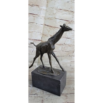 Original Signed Milo Tall Giraffe Bookend Book End Bronze Sculpture Statue Decor