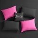 preview thumbnail 7 of 13, Juicy Couture Alexis Reversible Comforter Set 8 Piece Bed in a Bag Queen Black/Hot Pink