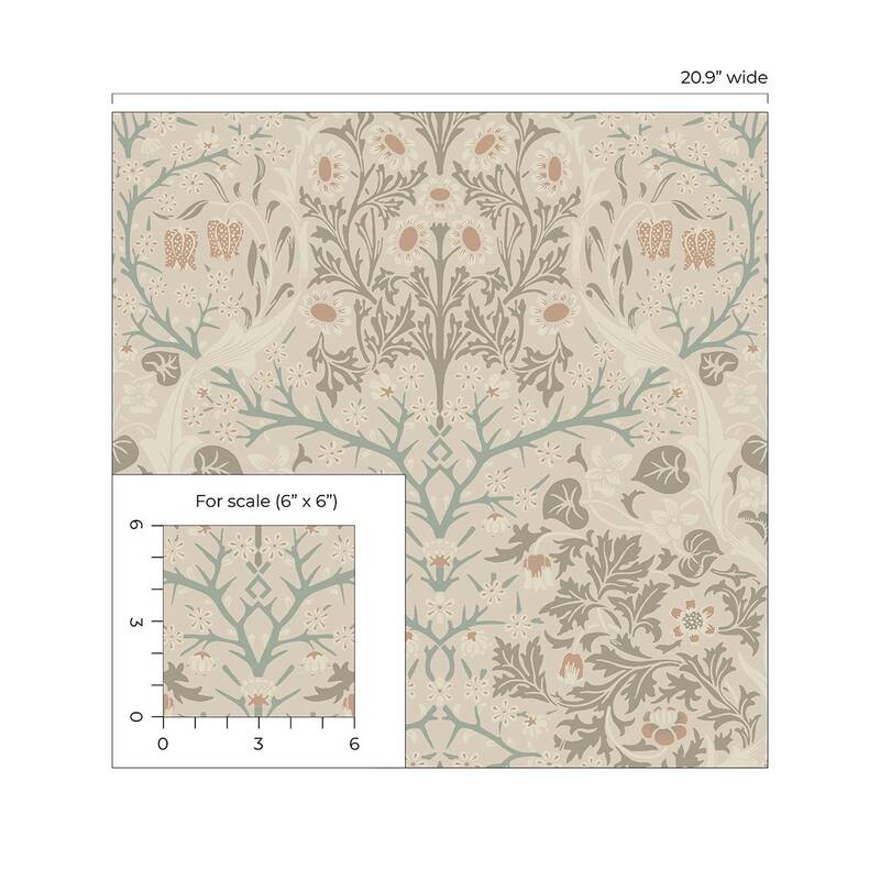 Seabrook Designs Victorian Garden Floral Prepasted Wallpaper