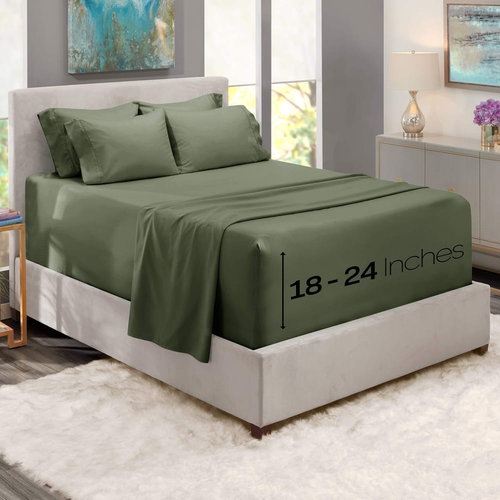 Empyrean Bedding 18"-24" Extra Deep Pocket Sheets Set - Ultra Soft Luxury Bed Sheet Set