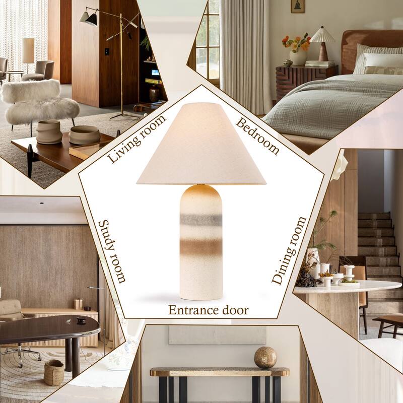 Pia Ricco Traditional Ceramic/Resin Table Lamp with 3-Way Switch