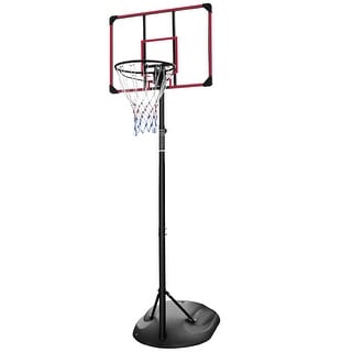 Roomfitters Adjustable Basketball Hoop System, Portable 7.5-9.2ft with 32 Inch Backboard and Wheels for Indoor Outdoor