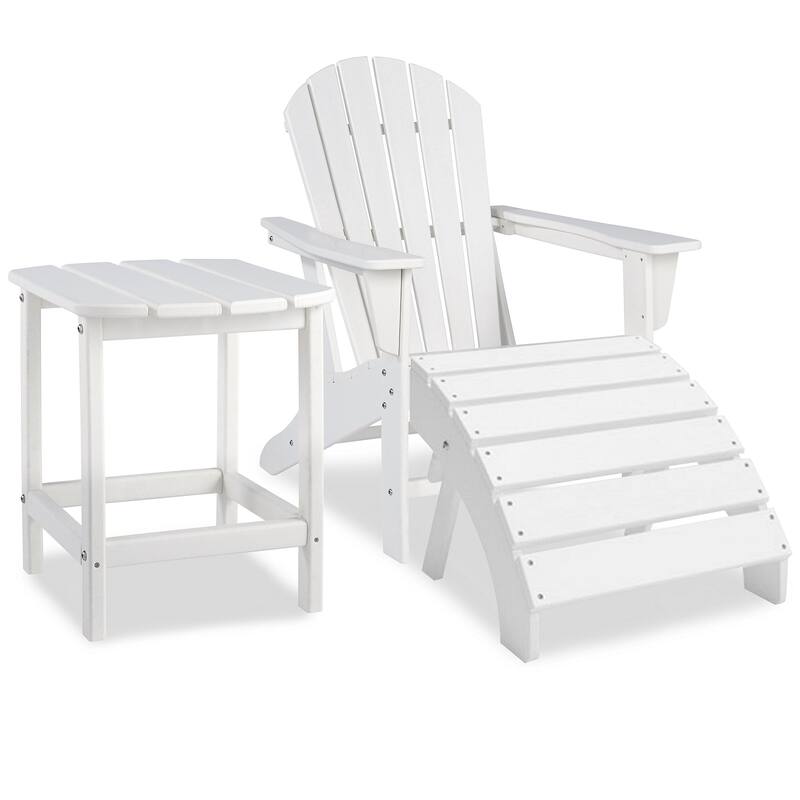 Signature Design by Ashley Sundown Treasure 3-Piece Outdoor Seating Package - 32"W x 33"D x 38"H - White