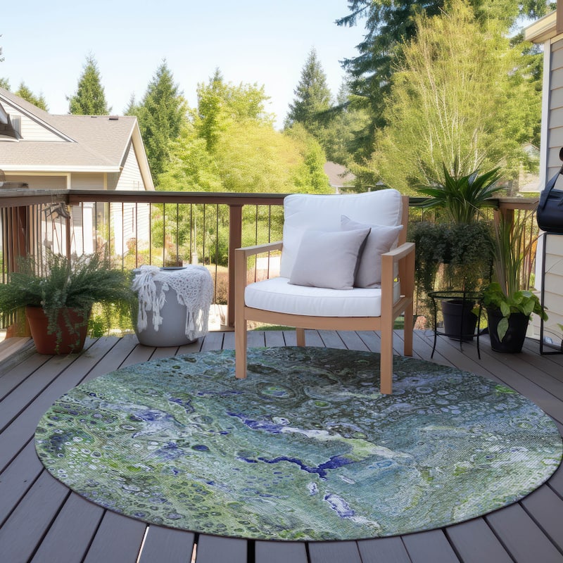 Machine Washable Indoor/ Outdoor Chantille Modern Abstract Rug