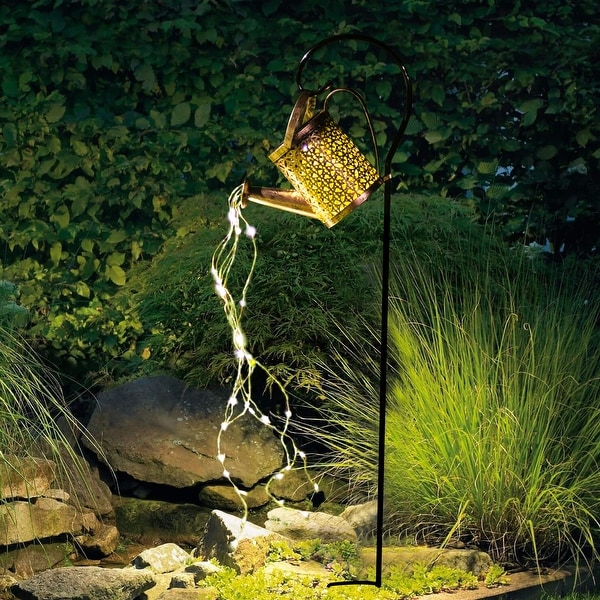 Adeco Outdoor Metal Solar Lanterns Watering Can with Hanging Handle On Sale Bed Bath Beyond 39751521