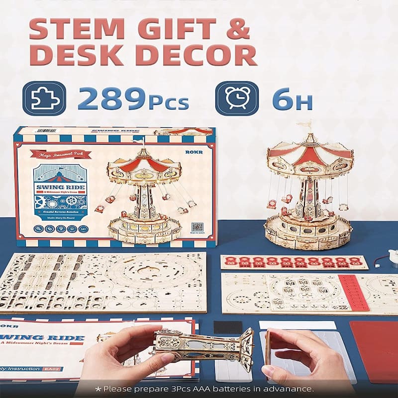 DIY 3D Electro Mechanical Puzzle - Swing Ride 289 Pcs