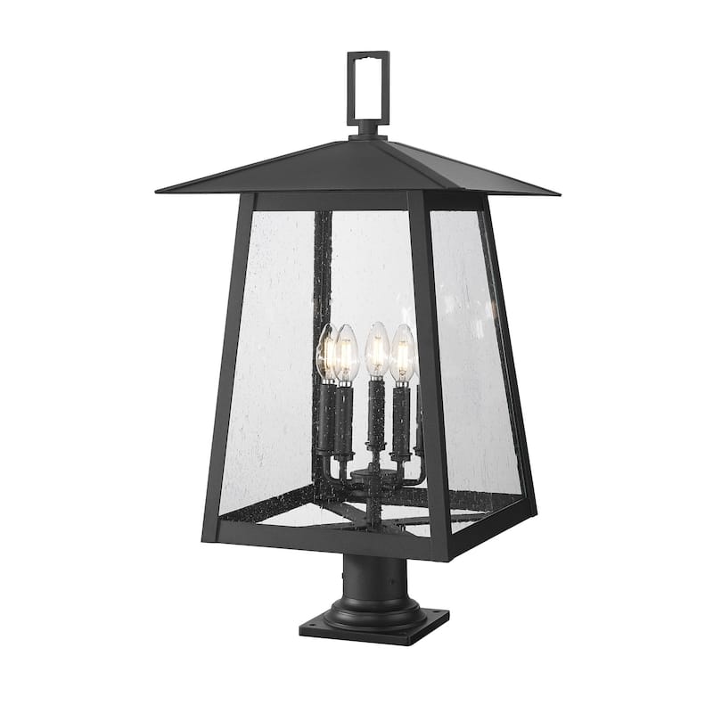 Z-Lite 5015PHXLR-533PM Rainer 5 Light 30" Tall Marine Grade Post Light - Black