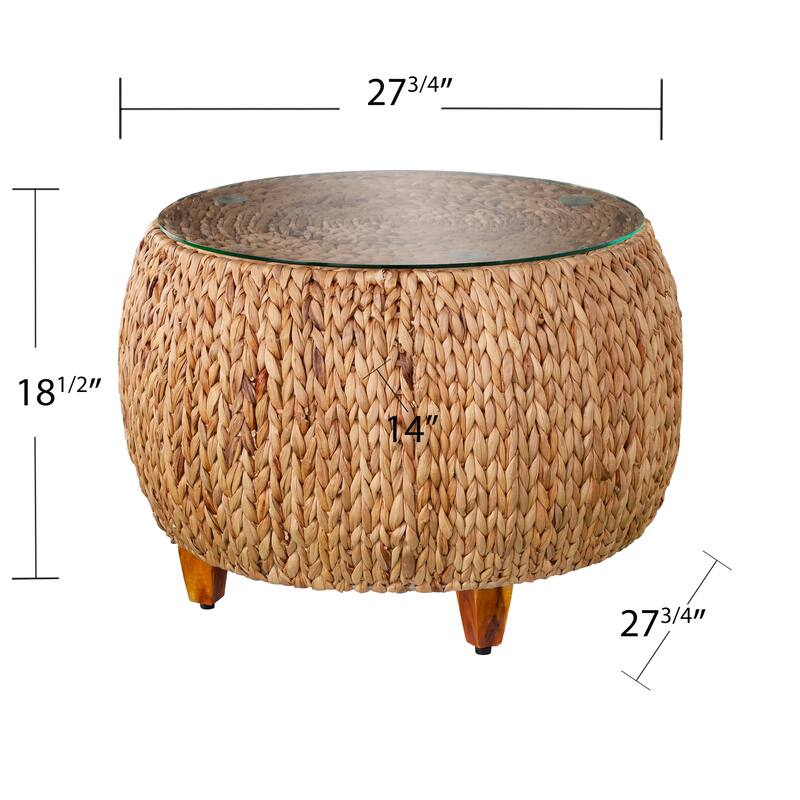 SEI Furniture Jokobe Round Cocktail Table - 28"W x 28"D x 19"H