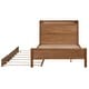 preview thumbnail 19 of 20, Wooden Platform Bedframe w/ Storage Headboard & Twin Size Trundle -Full
