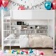 preview thumbnail 2 of 12, Kids and Baby Queen over Queen Bunk Bed with Storage Cabinets and USB Ports for Home