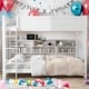 preview thumbnail 1 of 12, Modren Queen over Queen Bunk Bed with Storage Cabinets and USB Ports for Home White