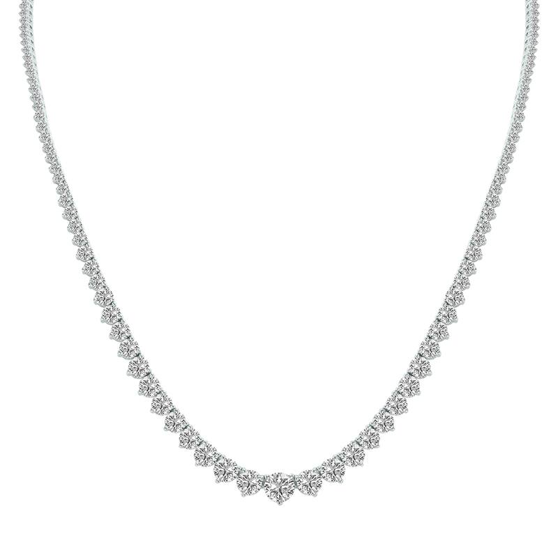 Marquee 20 Carat TW Graduated Lab Grown Diamond Tennis Necklace in 14K White Gold