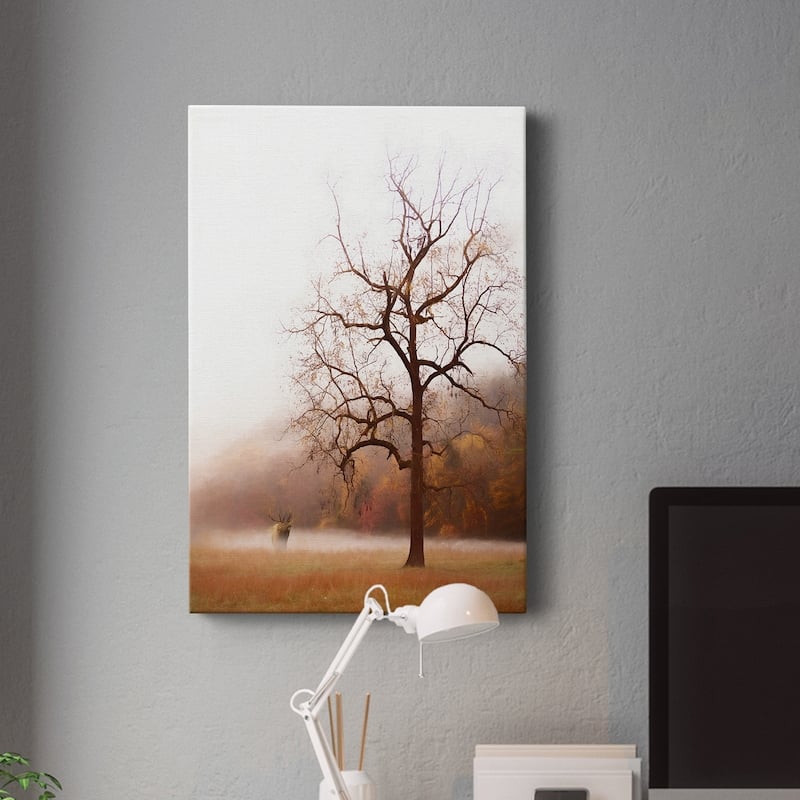 Photography Study Elk in the Mist Premium Gallery Wrapped Canvas - Ready to Hang