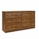 preview thumbnail 14 of 26, Ameriwood Home Ellery 6 Drawer Wide Dresser Brown Oak