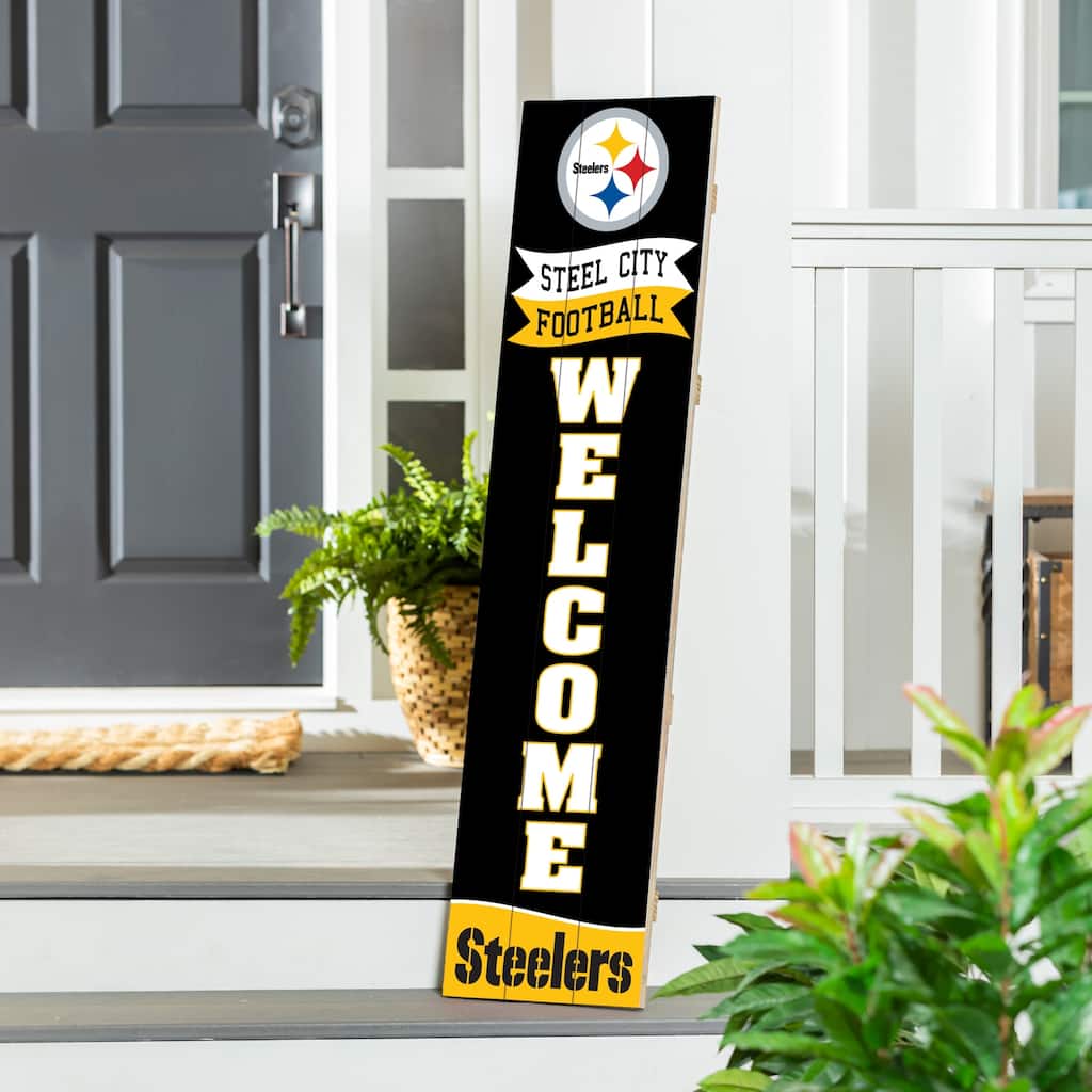 47" Porch Leaner Welcome Wall Sign, Pittsburgh Steelers
