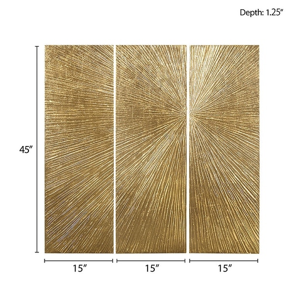 Madison Park Signature Sunburst Hand Painted Triptych 3-piece