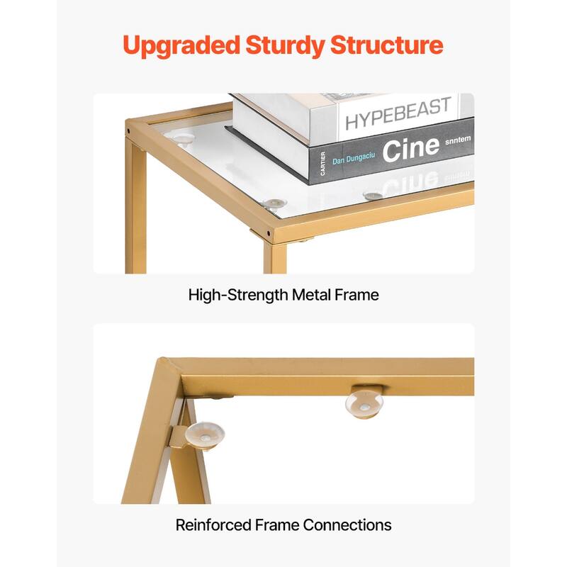 3-Tier Glass Console Table with Iron Legs for Living Room or Hallway - 39.4 x 11.8 x 28.7 in