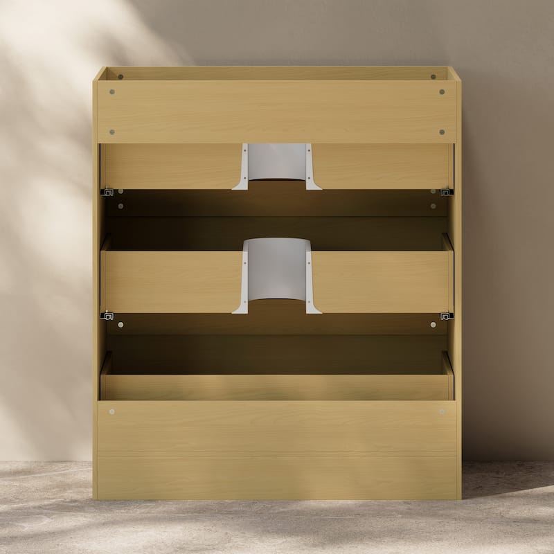 Liberte 30" Freestanding Bathroom Vanity Cabinet Without Top In Natural Oak - 30