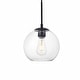 preview thumbnail 10 of 9, Elegant Lighting Baxter Single Light 8" Wide Mini Pendant with Clear