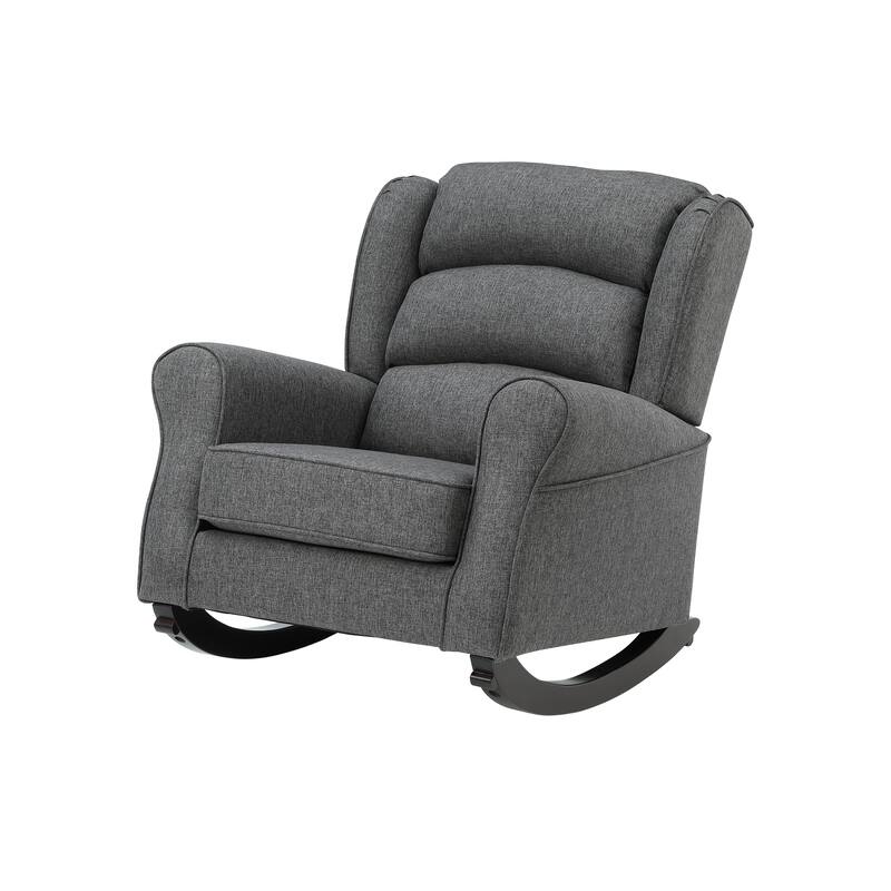 Grey Rocking Chair with Flared Arm